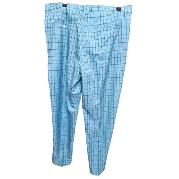 LE Smart NWT Golf Trousers Size 36 Mens Blue Plaid - Picture 4 of 6